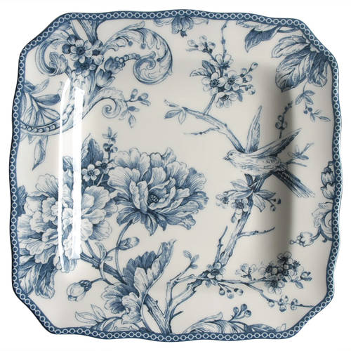 Adelaide Blue and White Square Salad Plate - Set of 4