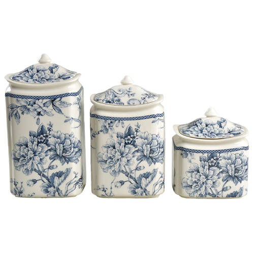Adelaide Blue and White (3 Piece) Canister Set (Box Set)