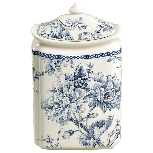 Adelaide Blue and White Medium Canister & Lid