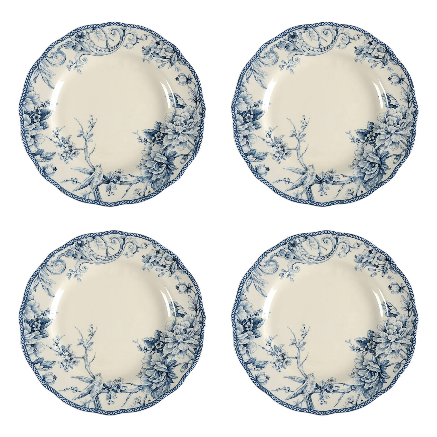 Adelaide Blue and White Dinner Plate - Set of 4