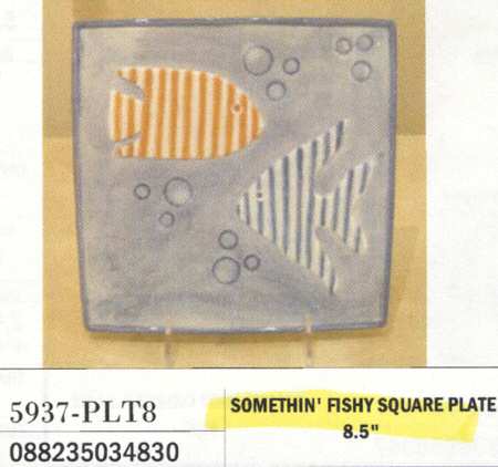 Somethin' Fishy Square Salad Plate