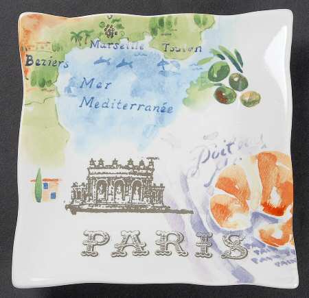 Paris Travels Square Appetizer Plate