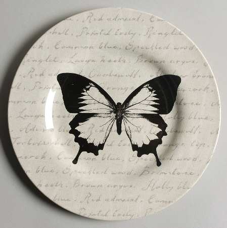 Butterfly Script Salad Plate