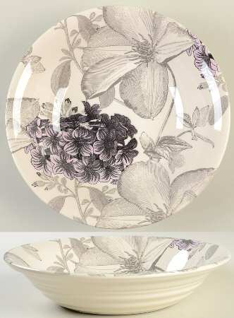 Clematis Purple 10" Round Vegetable Bowl