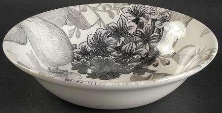 Clematis Purple 9" Round Vegetable Bowl