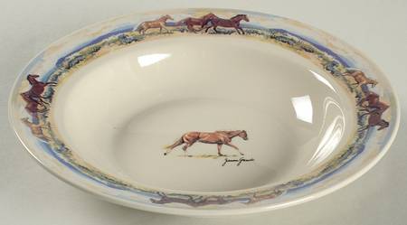 Western Horse with Scenic Rim Rim Soup Bowl