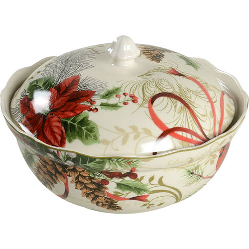 Holiday Wishes Round Covered Vegetable