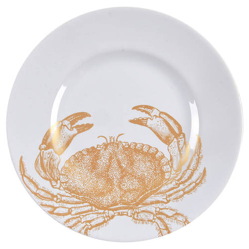 Coastal Life Gold (Yellow) Salad Plate