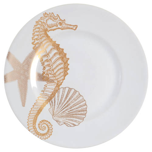 Coastal Life Gold (Yellow) Salad Plate