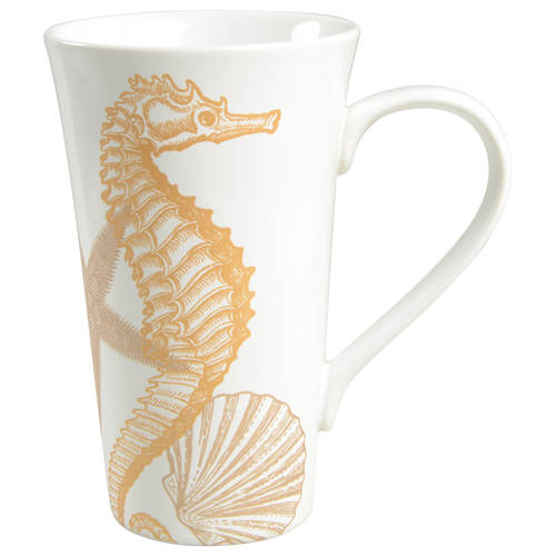 Coastal Life Gold (Yellow) Latte Mug