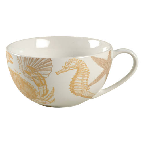 Coastal Life Gold (Yellow) Soup Mug by 222 Fifth (PTS)
