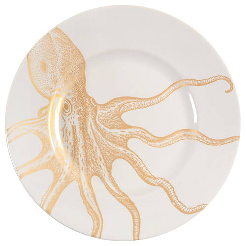 Coastal Life Gold (Yellow) Salad Plate