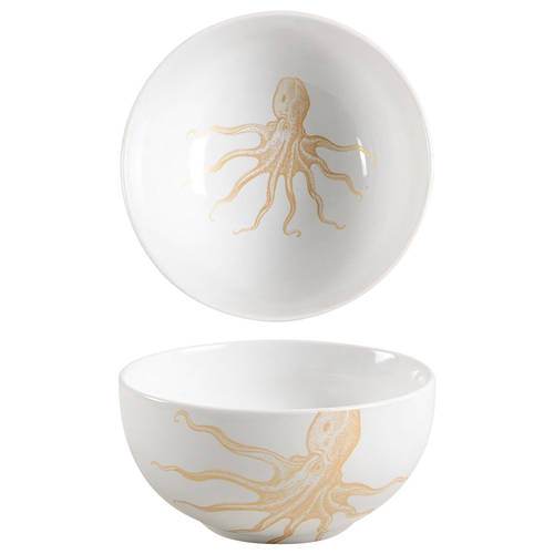 Coastal Life Gold (Yellow) Soup/Cereal Bowl