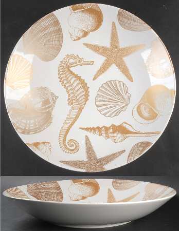 Coastal Life Gold (Yellow) 13" Oval Serving Platter