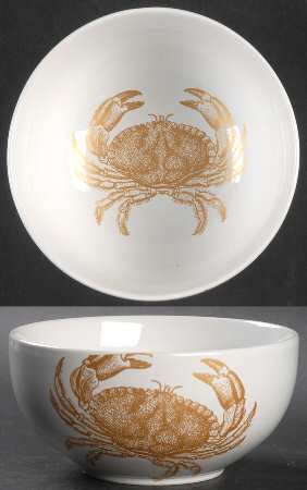 Coastal Life Gold (Yellow) Soup/Cereal Bowl