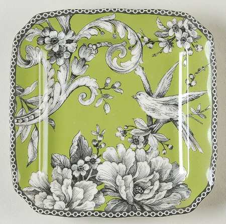 Adelaide Green and White Square Appetizer Plate