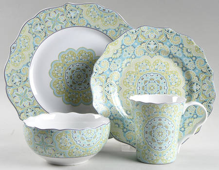 Lyria Teal 4 Piece Place Setting
