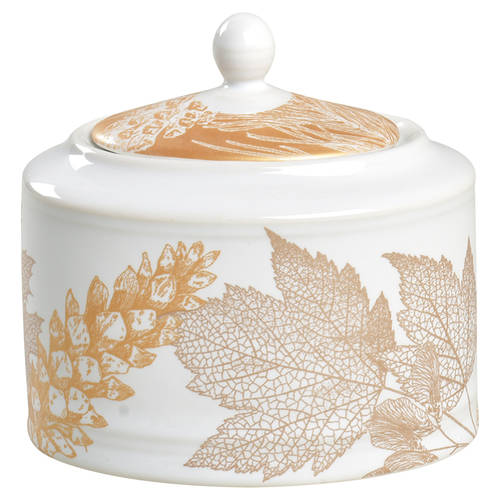 Golden Foliage Sugar Bowl & Lid by 222 Fifth (PTS)