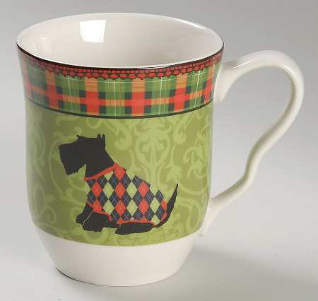 Christmas Scotty Argyle Mug