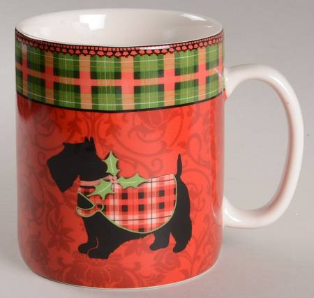 Christmas Scotty Argyle Jumbo Mug