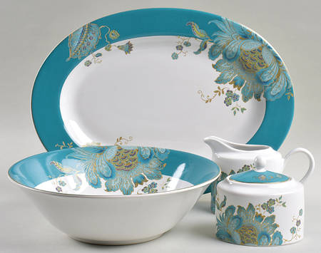Eliza Teal 5 Piece Hostess Set