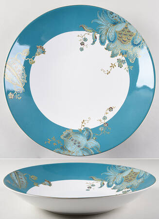 Eliza Teal 13" Pasta Serving Bowl