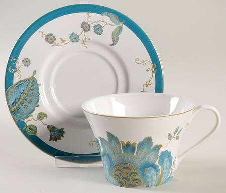 Eliza Teal Flat Cup & Saucer Set