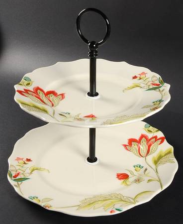 Bella Donna 2 Tiered Serving Tray (Dinner & Salad Plate)