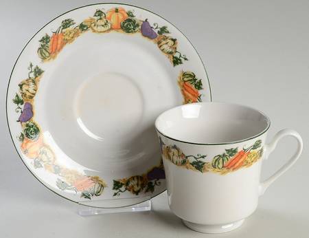 Holiday Turkey Footed Cup & Saucer Set