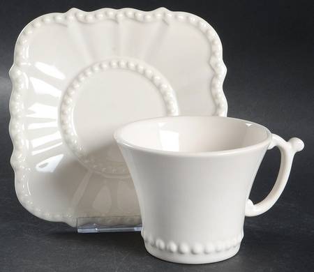 Grand Siecle Cream Flat Cup & Saucer Set