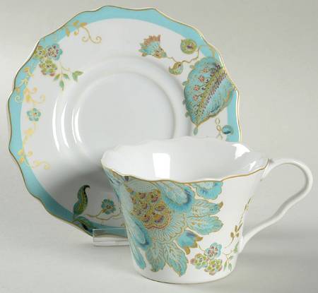 Eliza Spring Blue Flat Cup & Saucer Set