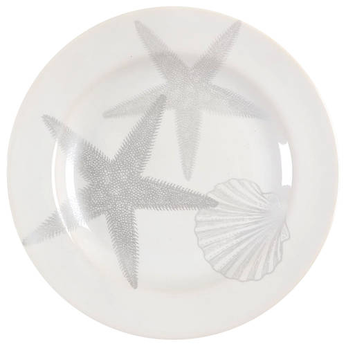 Coastal Life Silver (Gray) Appetizer Plate