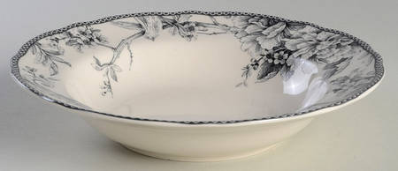 Adelaide Grey and White Large Rim Soup Bowl