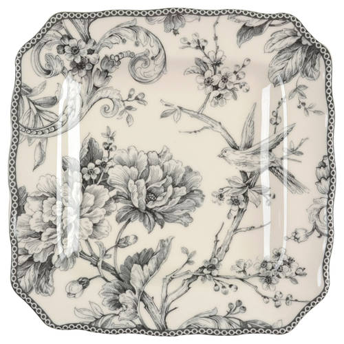 Adelaide Grey and White Square Salad Plate