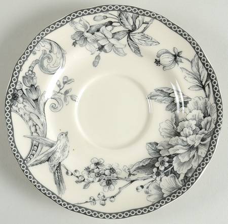 Adelaide Grey and White Saucer