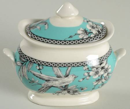Adelaide Turquoise Sugar Bowl & Lid
