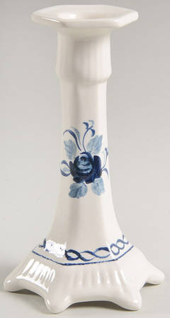 Baltic Blue (Older, Cream) Single Light Candlestick