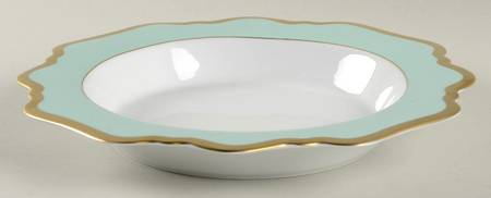 Anna's Palette Aqua Green Large Rim Soup Bowl