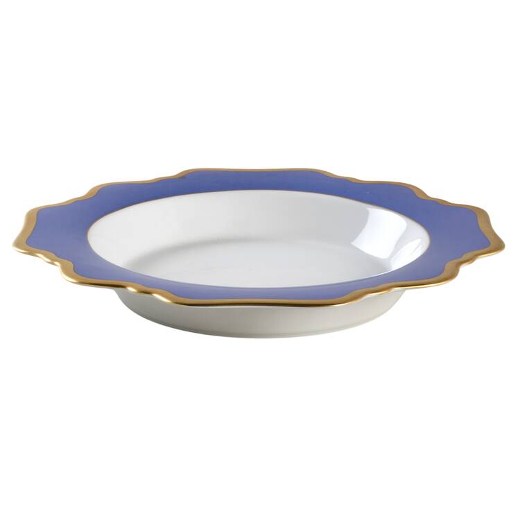Anna's Palette Indigo Blue Large Rim Soup Bowl