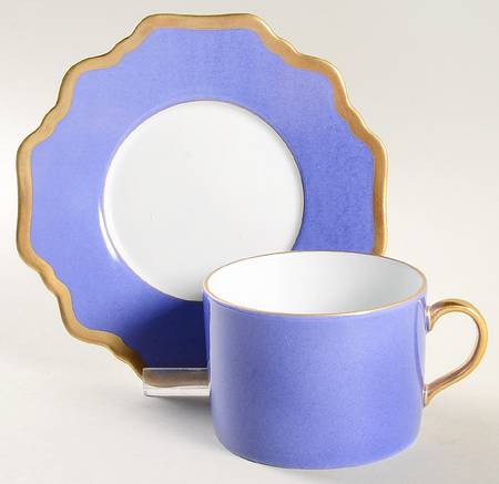 Anna's Palette Indigo Blue Flat Cup & Saucer Set
