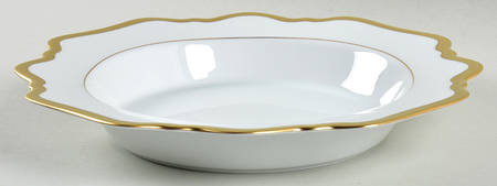Antique White (Gold Trim) Large Rim Soup Bowl
