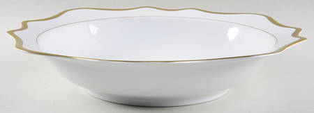 Antique White (Gold Trim) 13" Large Salad Serving Bowl