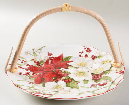 Winter Harmony 5 3/8"-5 5/8" Bamboo Handled Serving Plate  HC