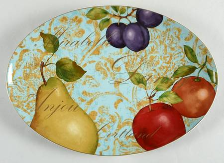 Fruit Renaissance 14" Oval Serving Platter