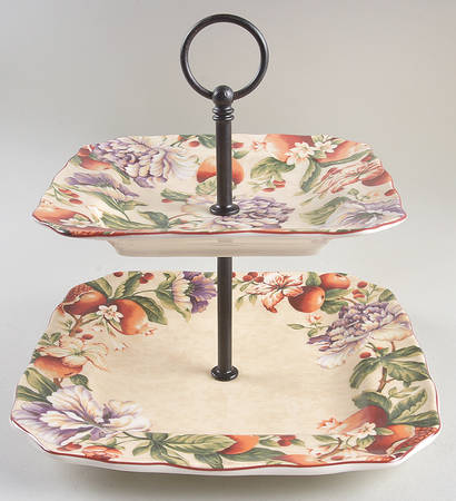 Bellora 2 Tiered Serving Tray (Square Dinner&Salad Plate)