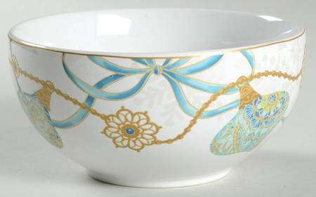 Opulent Ornaments Teal Soup/Cereal Bowl