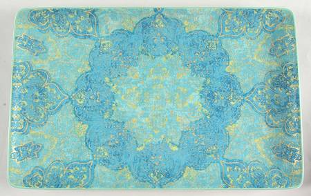 Eva Opulent Teal 15" Rectangular Serving Platter