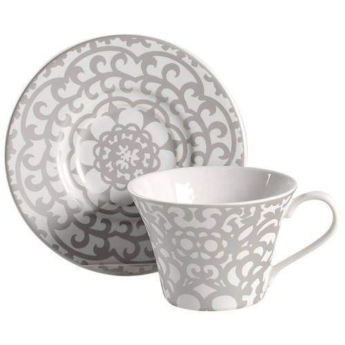 Casbah Silver Flat Cup & Saucer Set