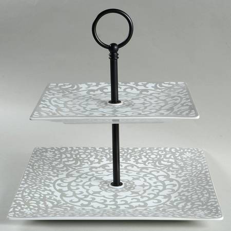 Casbah Silver 2 Tiered Serving Tray (Dinner & Salad Plate)