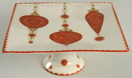 Constantina Red 10" Diameter Pedestal Cake Stand